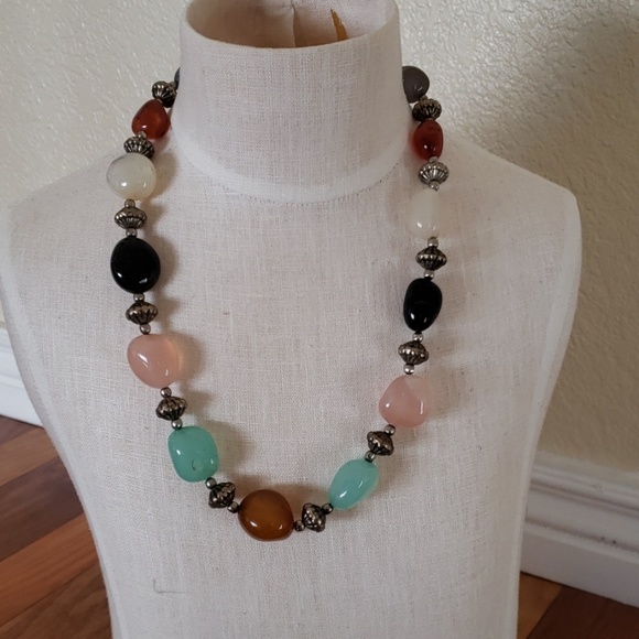 Women's necklace semi precious stones new - Picture 3 of 5